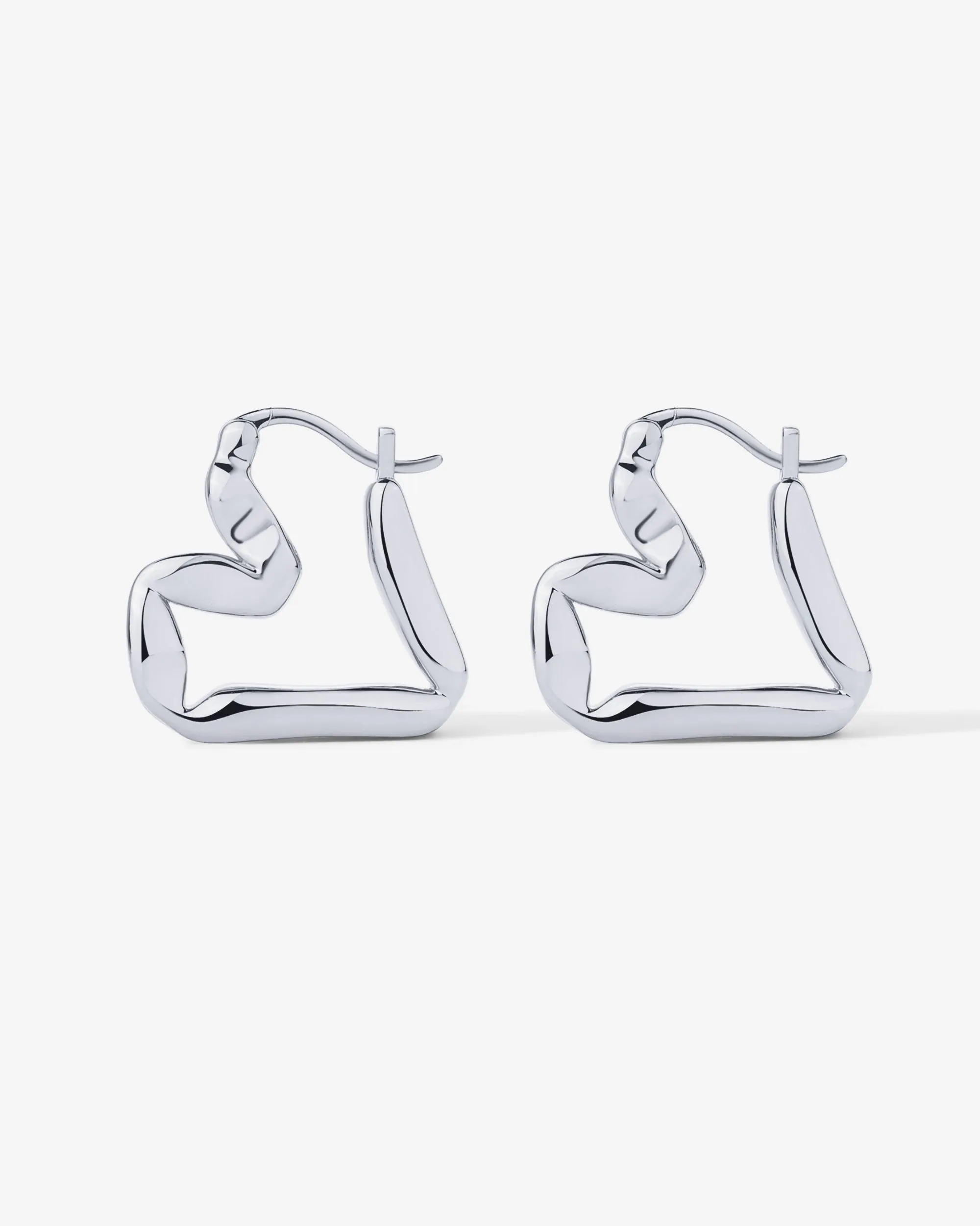 Graphic Heart Hoop Earrings