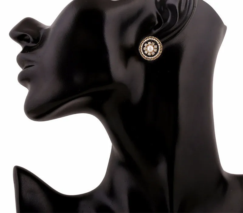Grecian CZ Pearl Studs