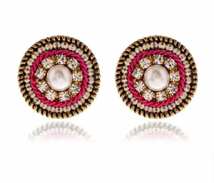 Grecian CZ Pearl Studs