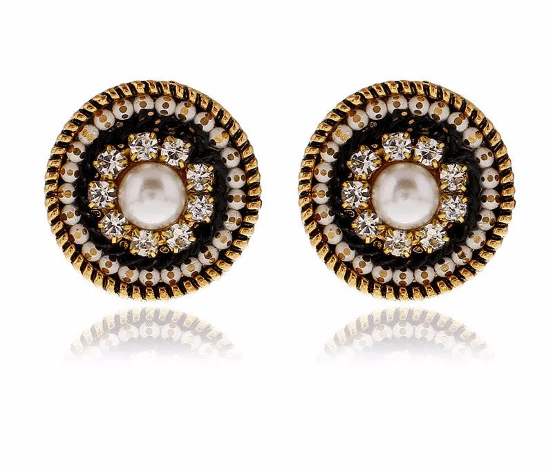 Grecian CZ Pearl Studs
