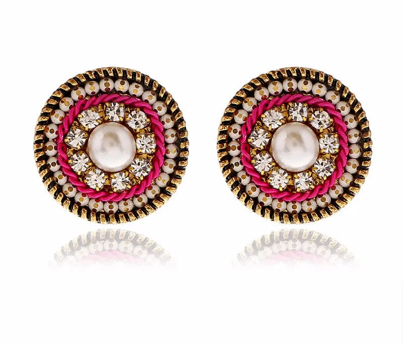 Grecian CZ Pearl Studs