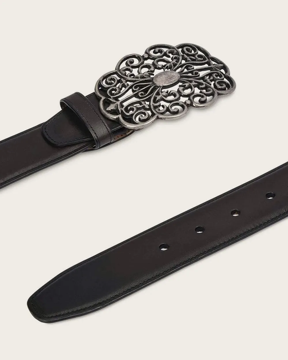 Grey engraved belt