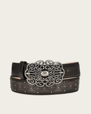 Grey engraved belt