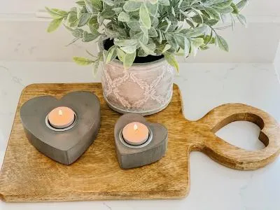Grey Heart / Star Tea-Light Holder set