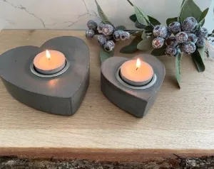 Grey Heart / Star Tea-Light Holder set