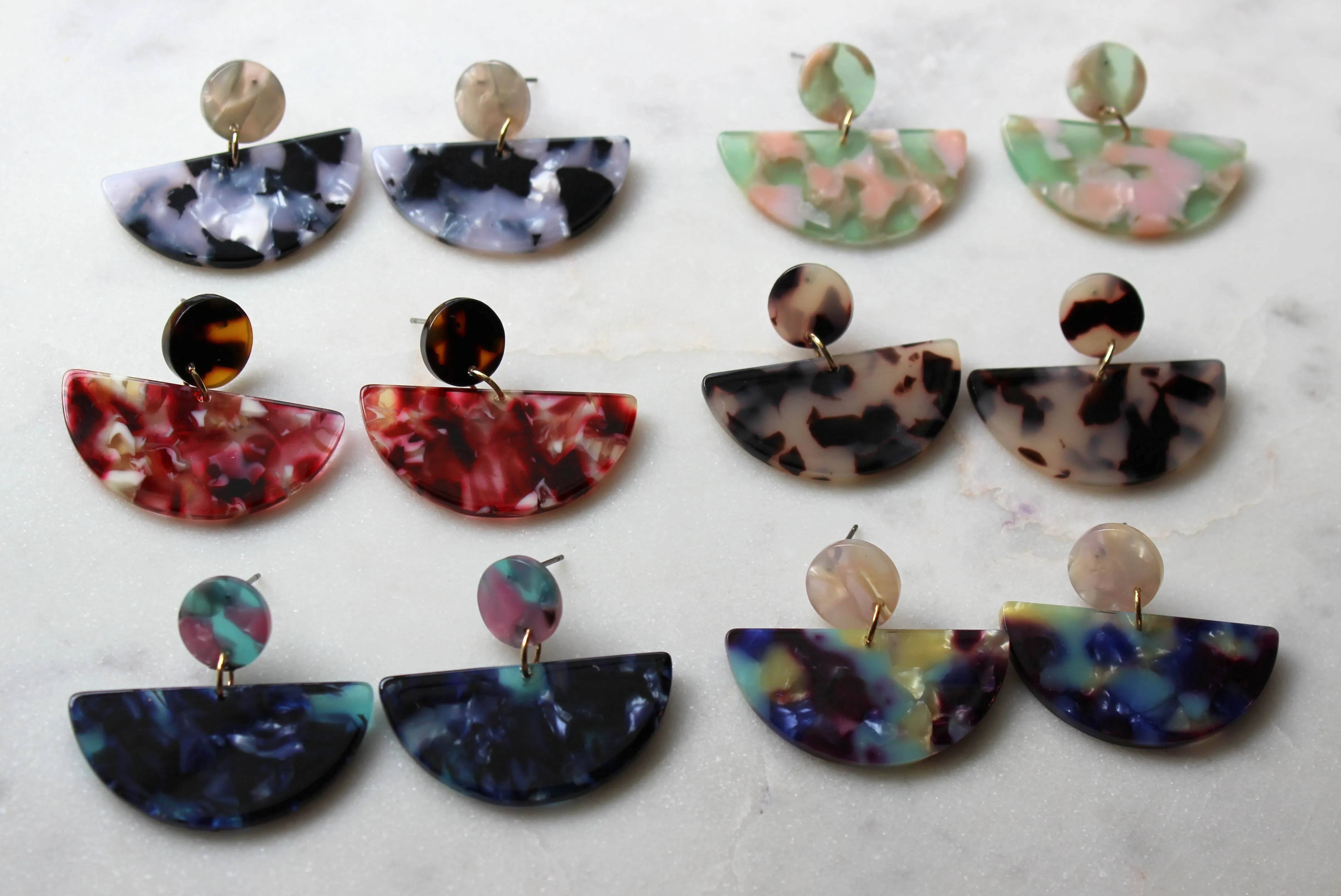Half Moon Resin Earrings