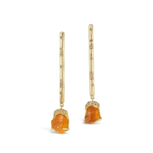 Hamisi Earrings - Spessartine Garnet