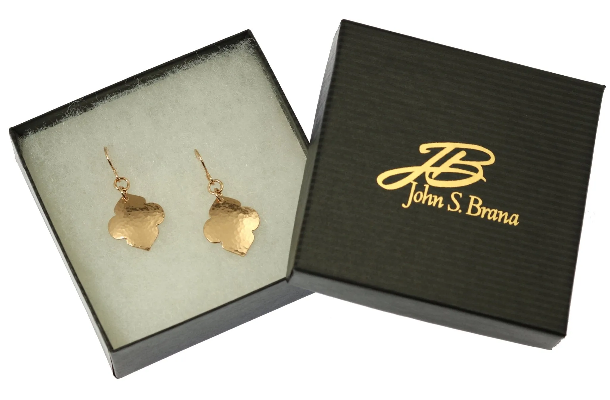Hammered Bronze Quatrefoil Drop Earrings