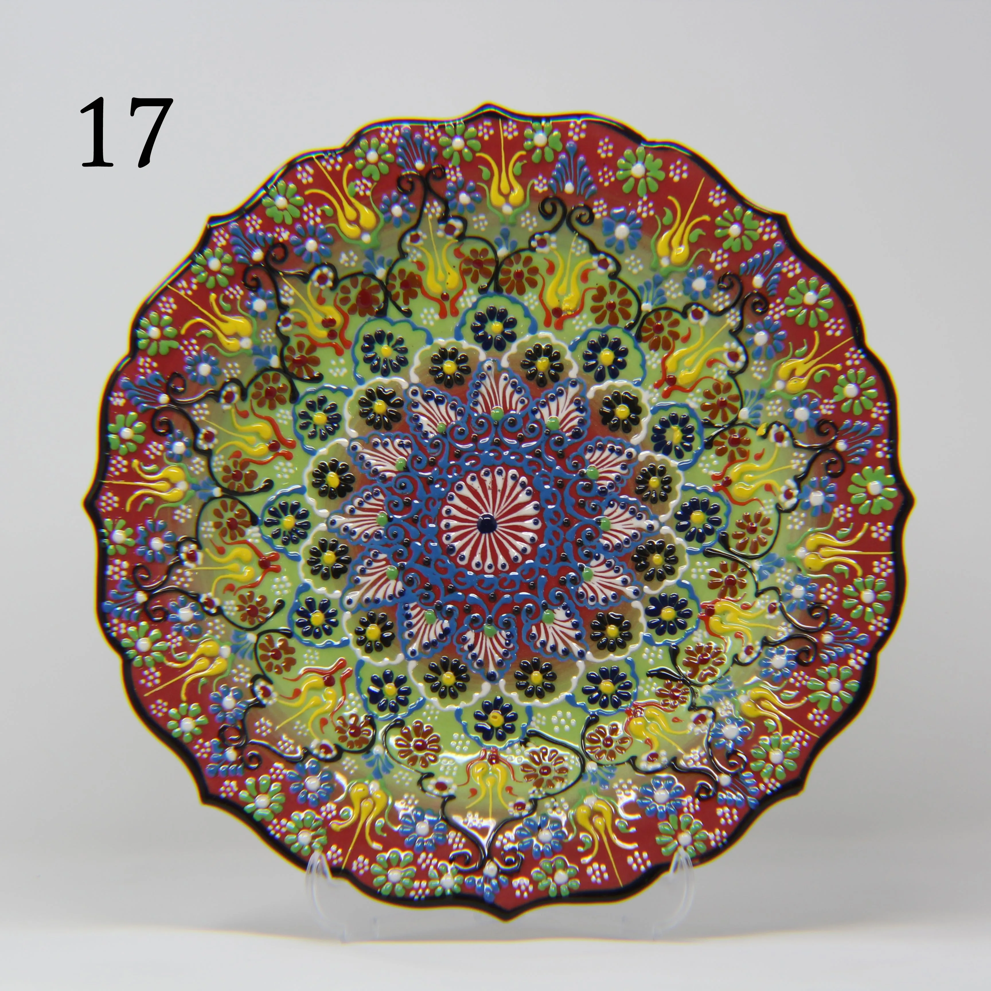 HAND MADE TURKISH CERAMIC PLATE, 30 cm(11.8") no17