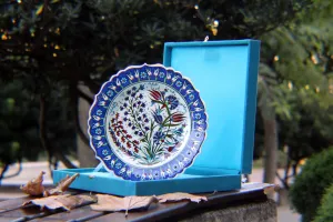 HAND MADE TURKISH CERAMIC PLATE, 30 cm(11.8"), WITH CASE NO29