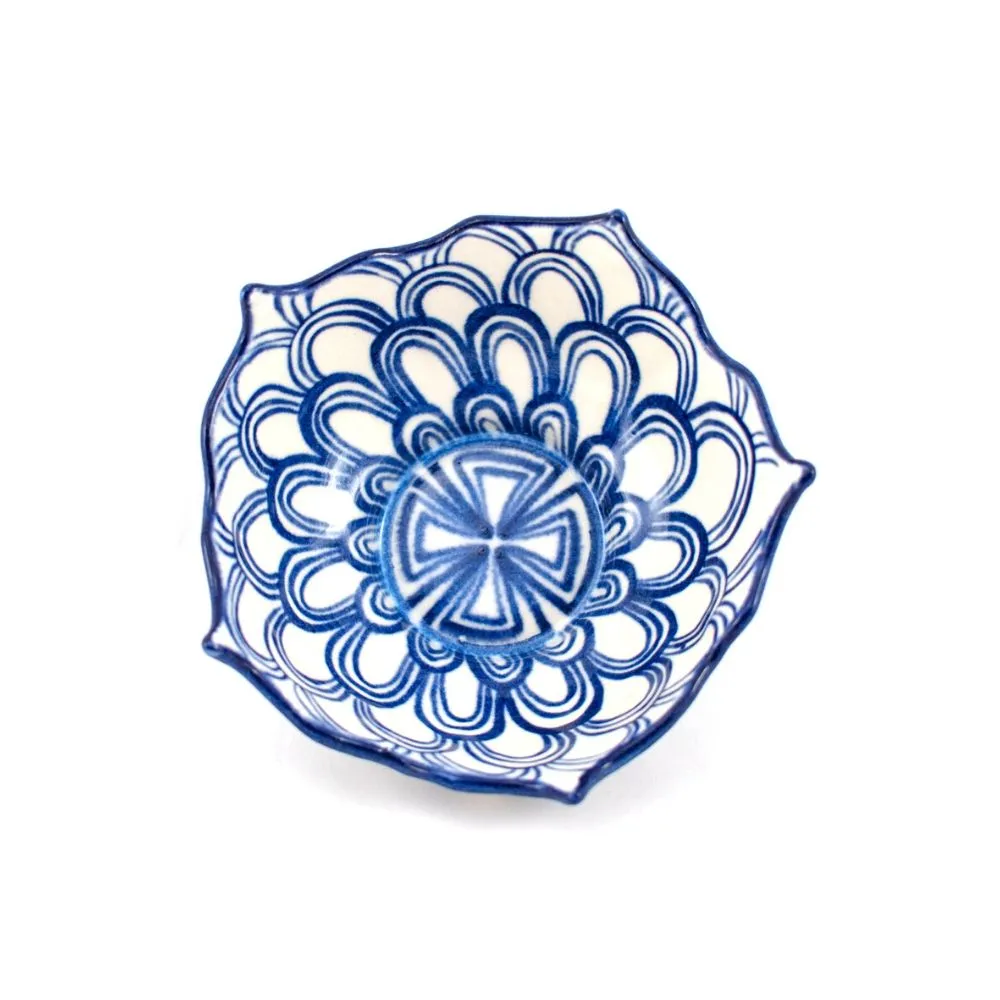 Hand-painted Ceramic Lotus Bowl - Small