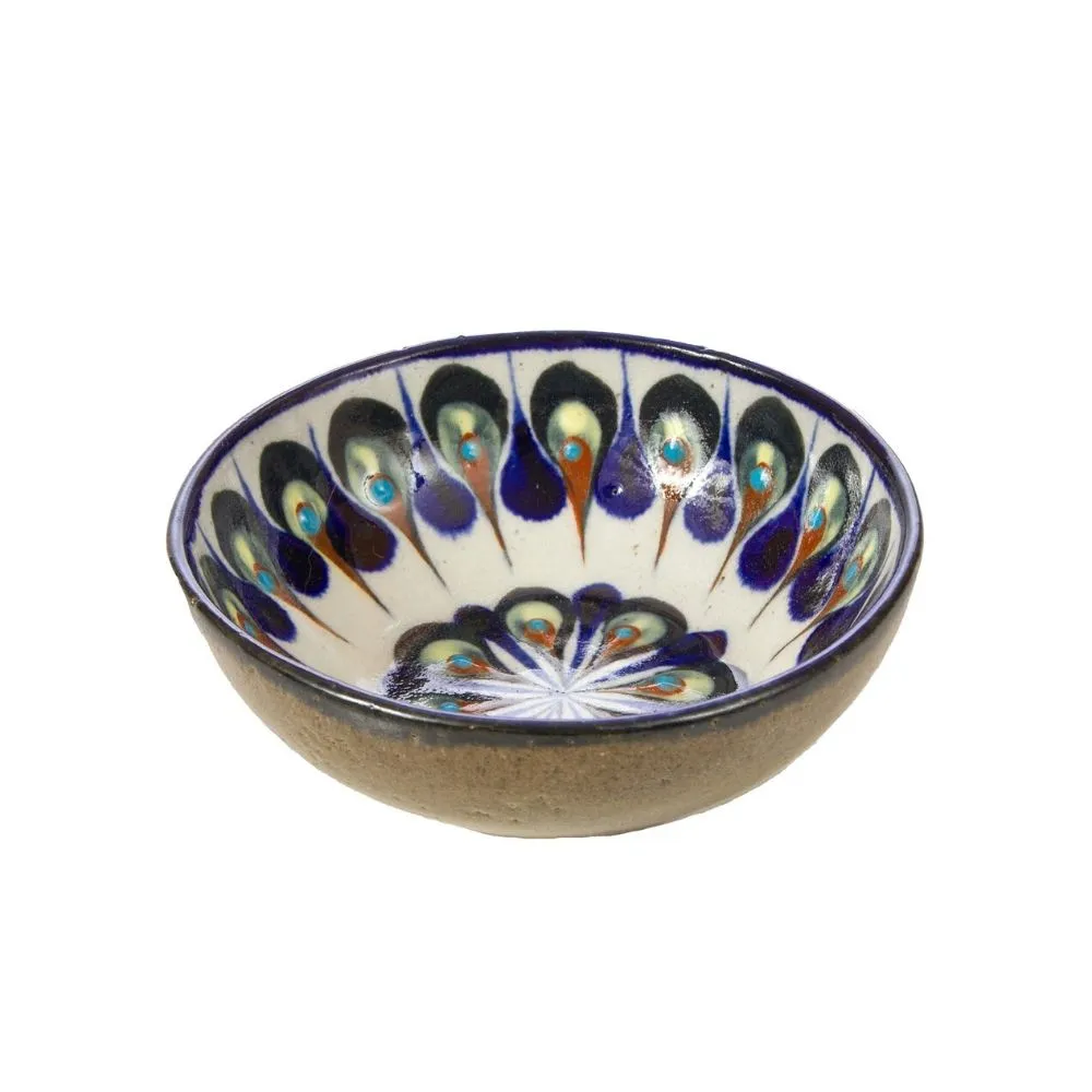 Hand-painted Ceramic Salsa Bowl - White