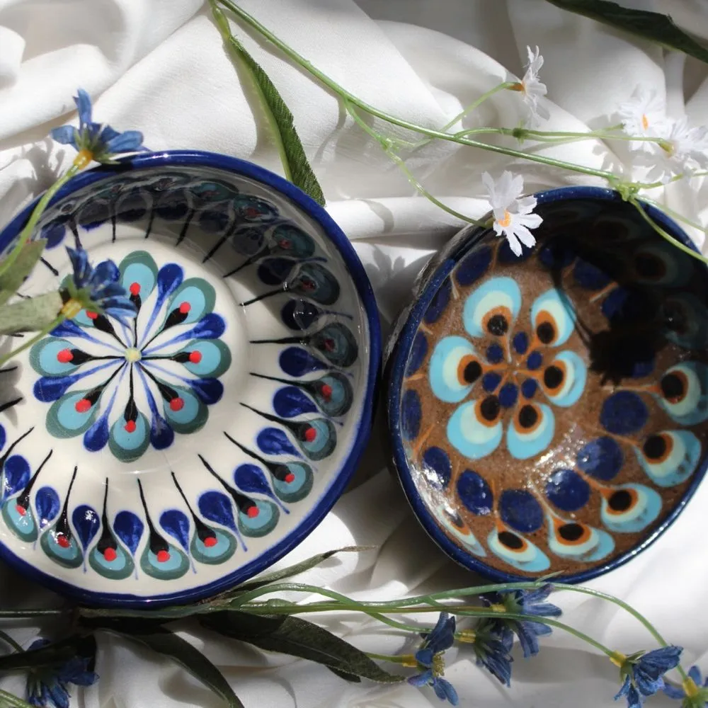 Hand-painted Ceramic Salsa Bowl - White