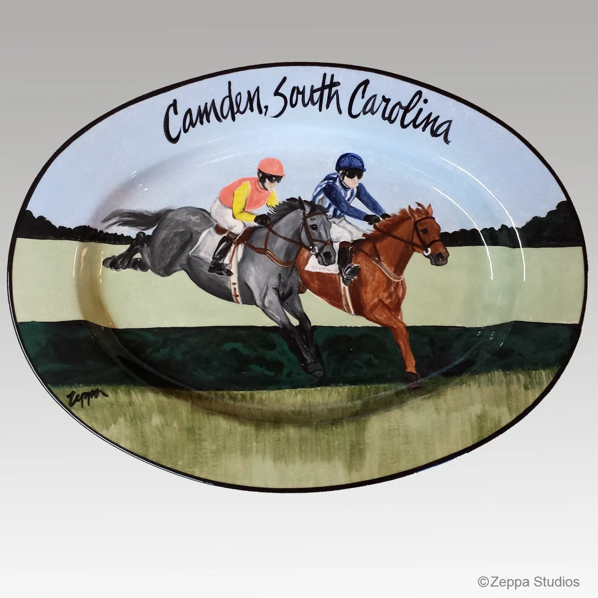 Hand Painted Gallery Style Rim Platter