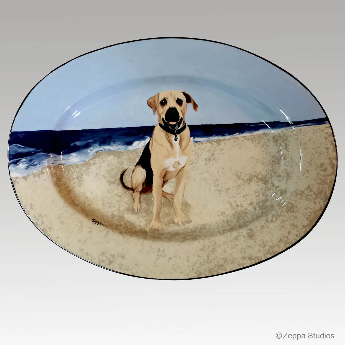 Hand Painted Gallery Style Rim Platter