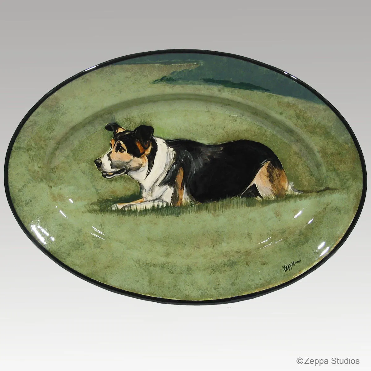 Hand Painted Gallery Style Rim Platter