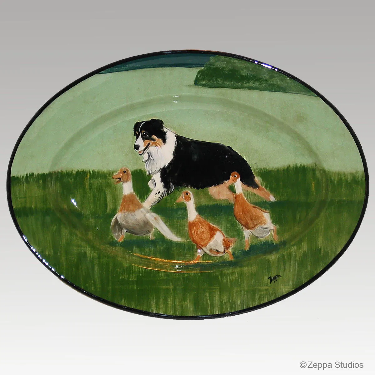 Hand Painted Gallery Style Rim Platter