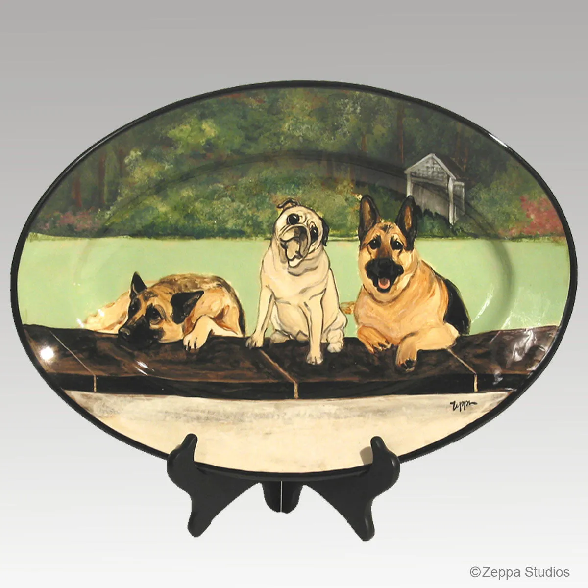 Hand Painted Gallery Style Rim Platter