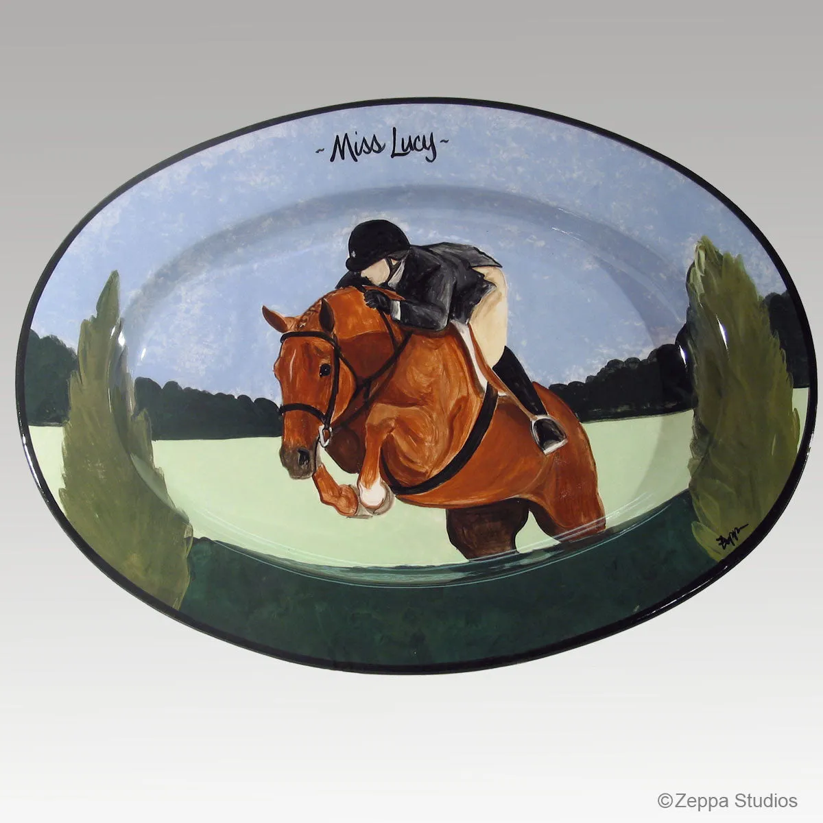 Hand Painted Gallery Style Rim Platter