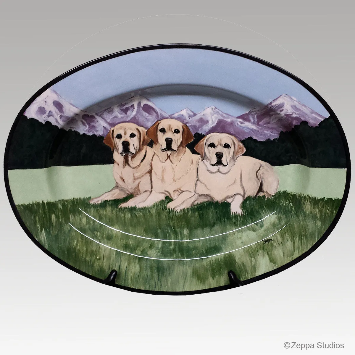 Hand Painted Gallery Style Rim Platter