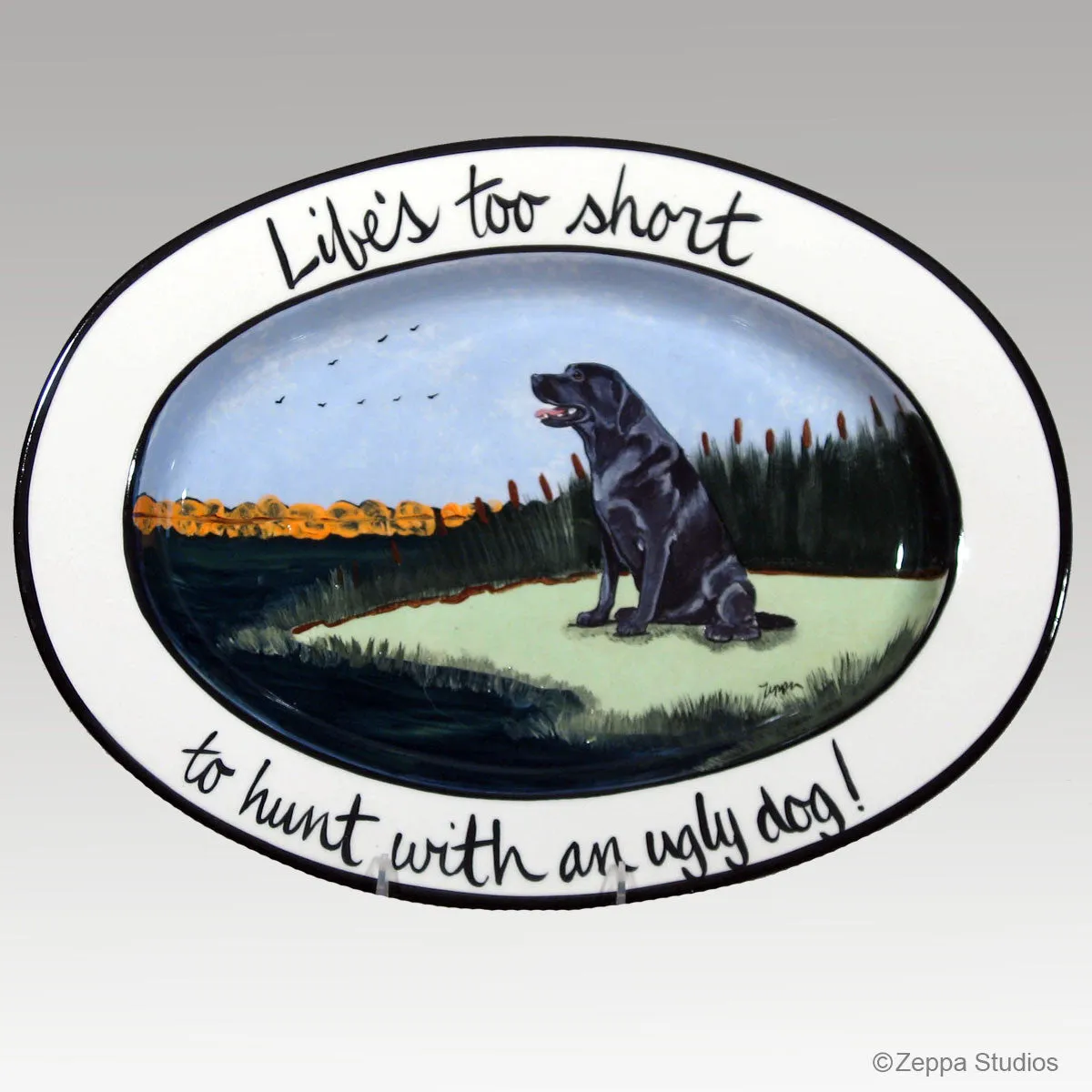 Hand Painted Message Style Rim Platter