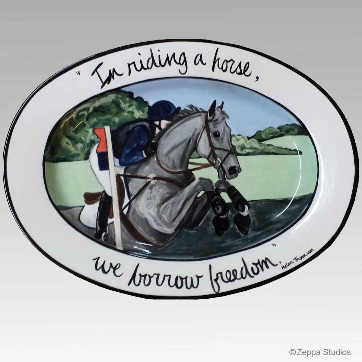 Hand Painted Message Style Rim Platter
