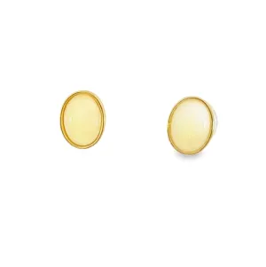 Handmade Opal Stud Earrings - Gold/Silver | Dainty & Minimalist | Cute Gift for Her | Crystal & Fire Opal Jewelry 8x6mm