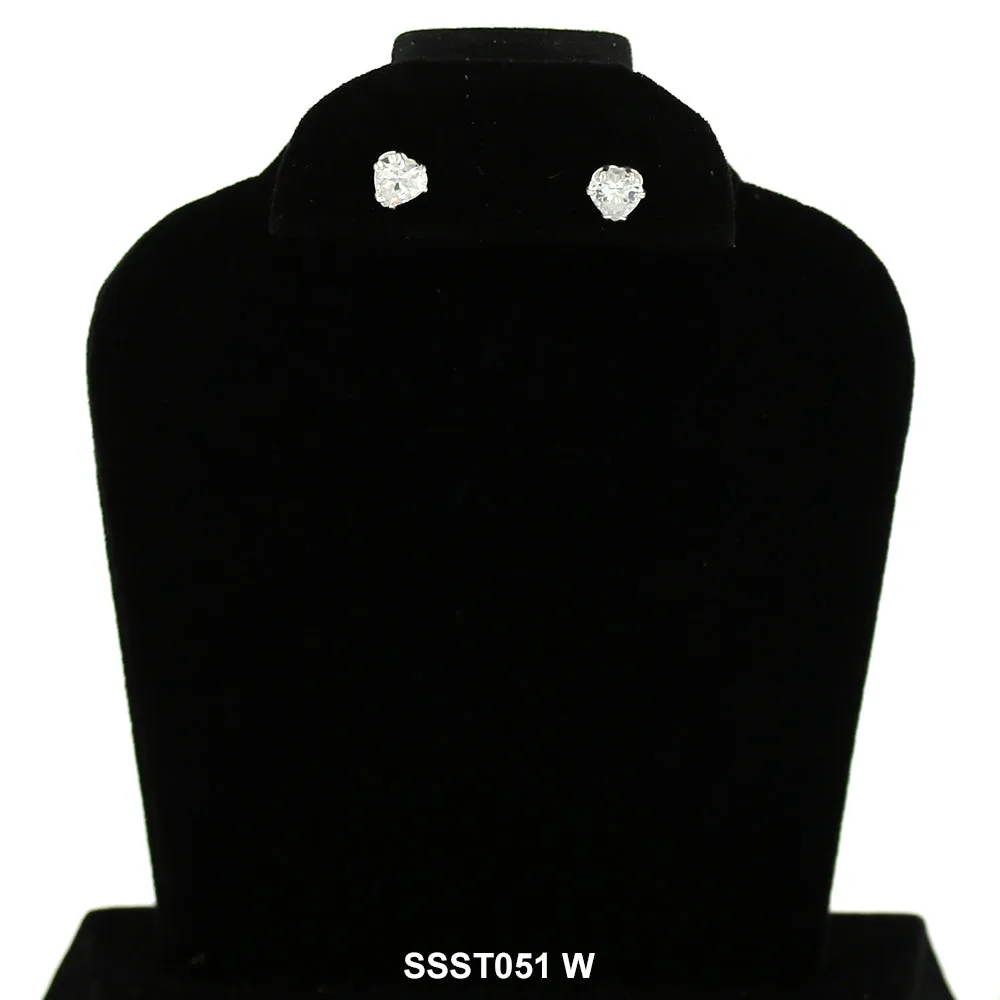 Heart 925 Sterling Silver Studs SSST051 W