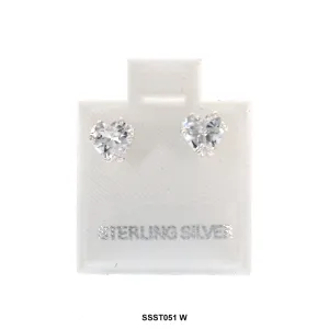 Heart 925 Sterling Silver Studs SSST051 W