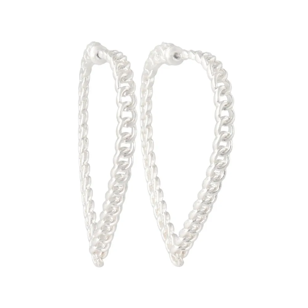 Heart Shaped Chain Statement Earrings