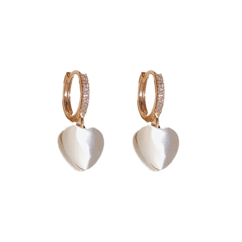 Heart-Shaped Opals Pendant Earrings