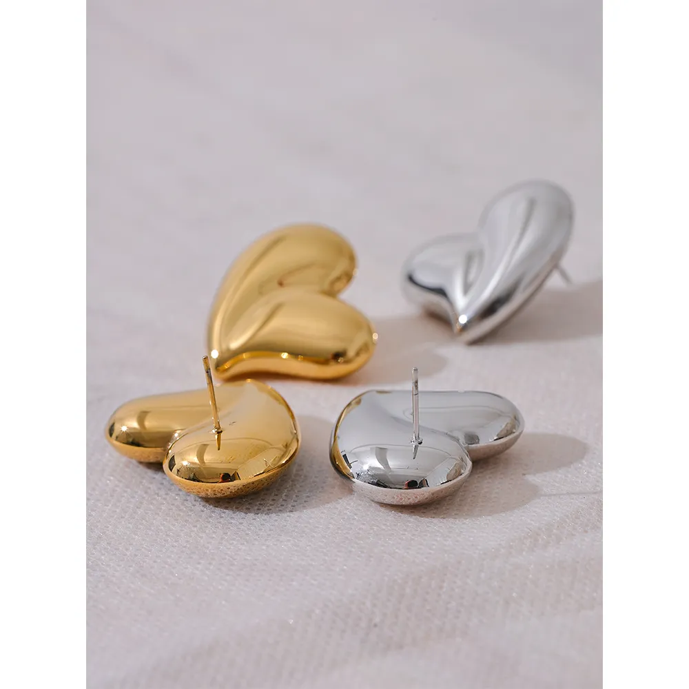 Heart Shaped Thick Earrings