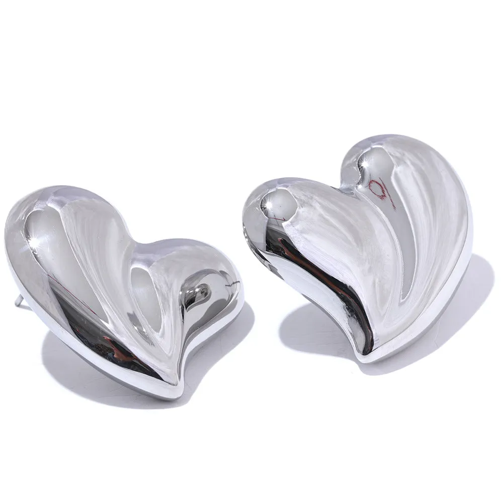 Heart Shaped Thick Earrings