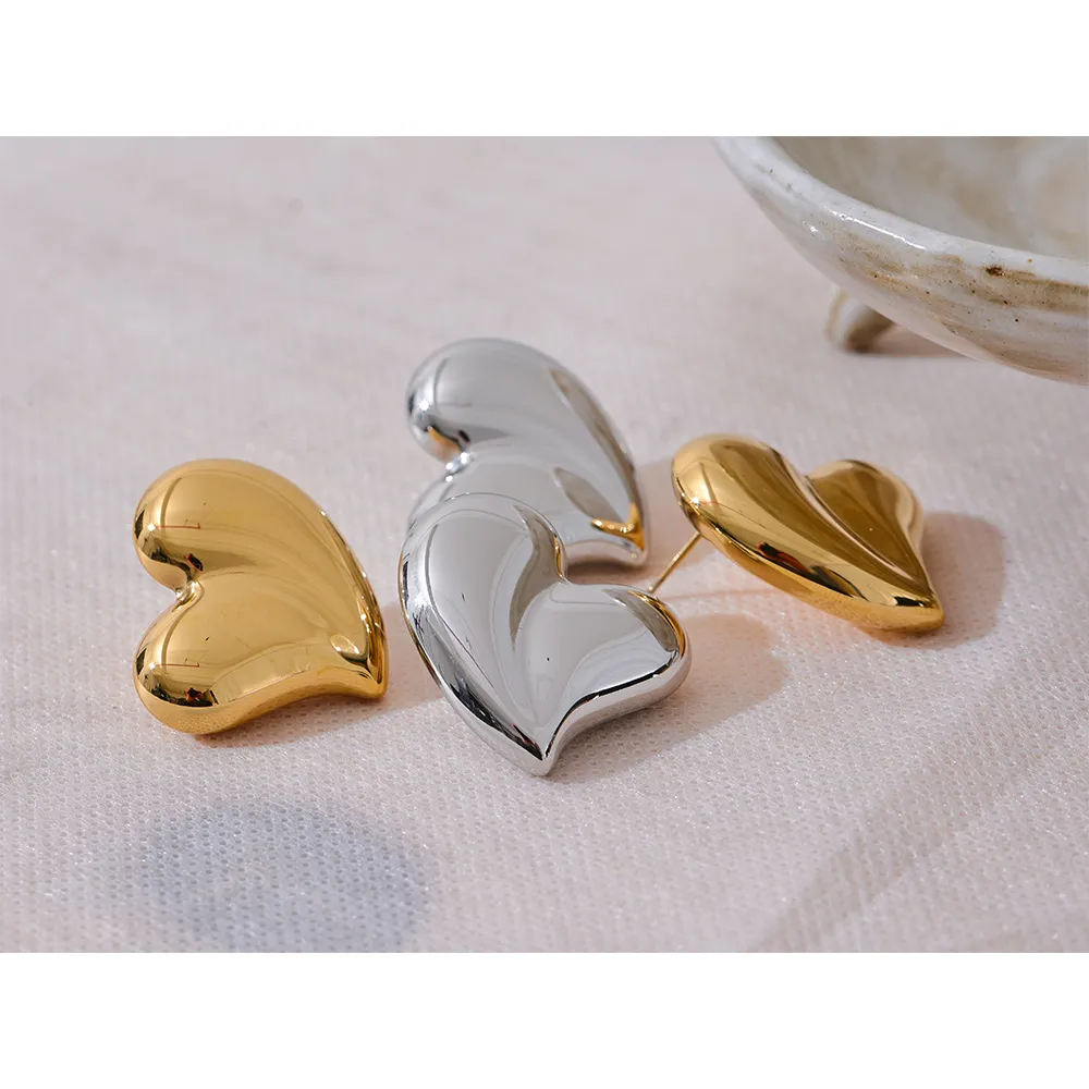 Heart Shaped Thick Earrings