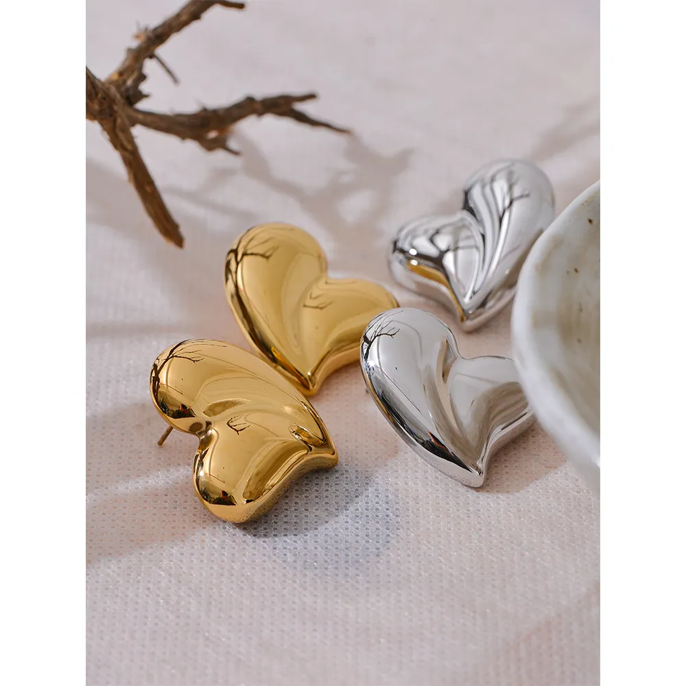 Heart Shaped Thick Earrings