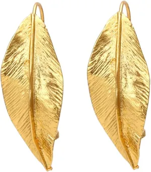 Hemoton Gold Plated Earrings for Women Vintage Style Leaf Earrings Holiday Alloy Ear Studs
