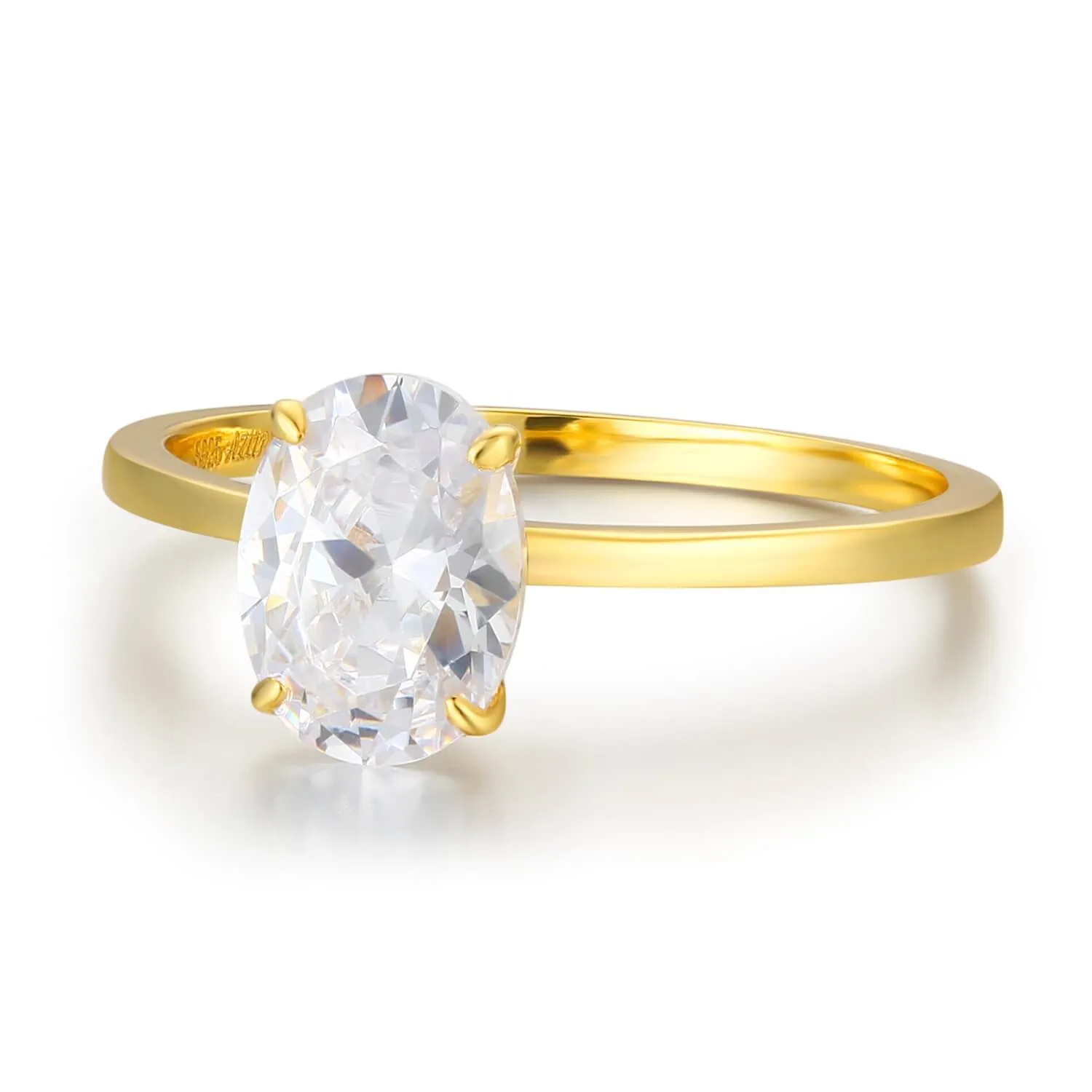 Hidden Ruby Heart Oval Moissanite Yellow Gold Ring