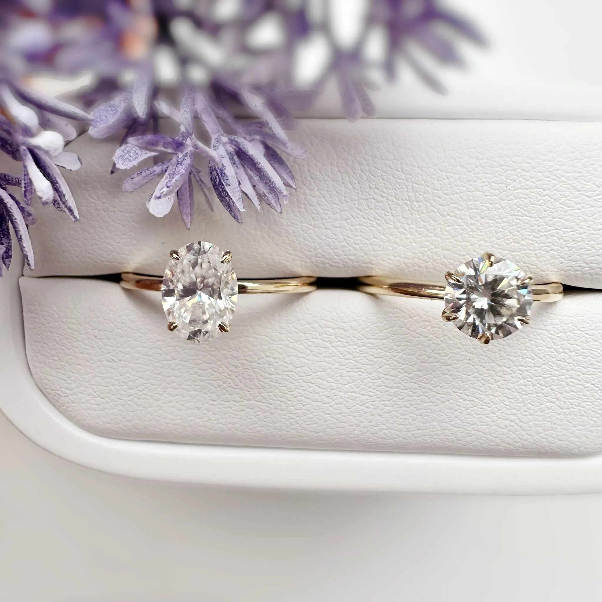 Hidden Ruby Heart Oval Moissanite Yellow Gold Ring