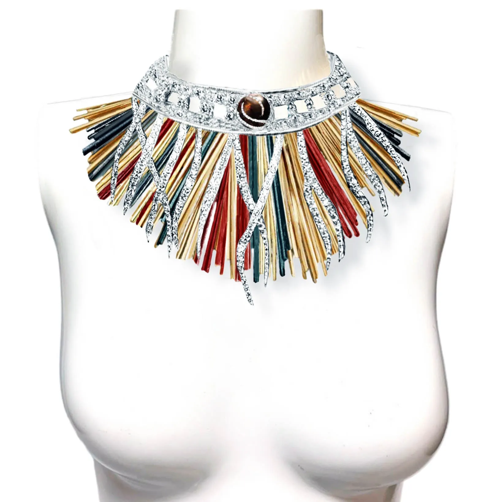 Hipolita Necklace - Diamonds, Gold, Enamel, with a Seawater Pearl