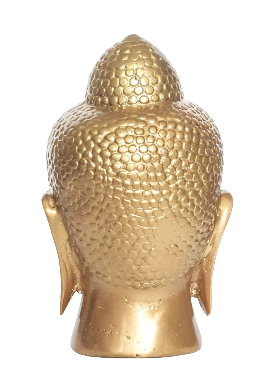 Home Decor. Tabletop Idol. Far Eastern Bronze Head Statuette of Lord Buddha.