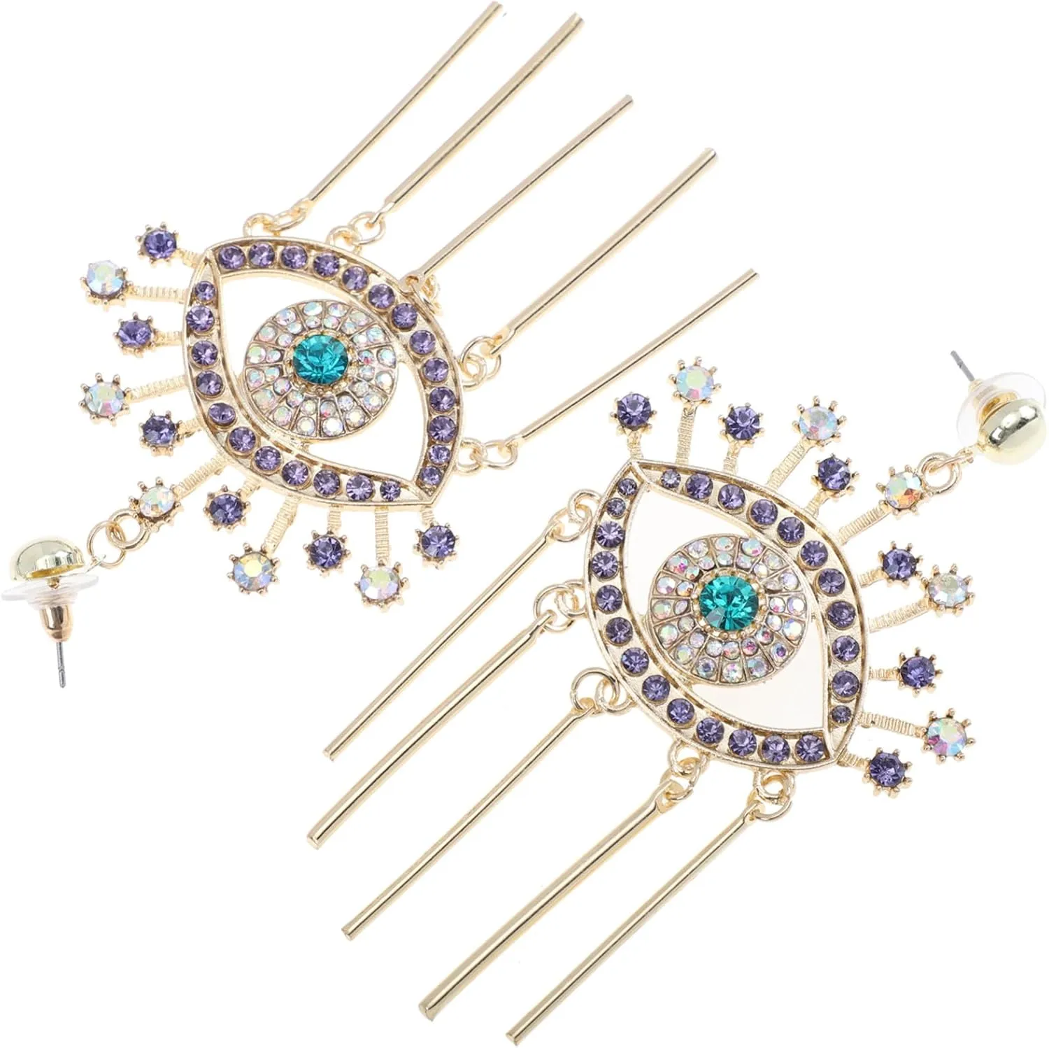 Homoyoyo 1 Pair Delicate Long Tassel Earrings Chic Rhinestone Ear Ornaments for Versatile Fashion Accessories Lightweight Comfortable for Any Occasion