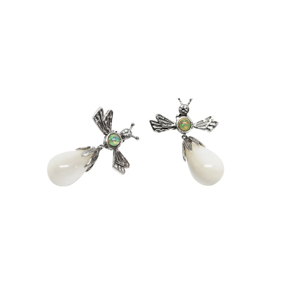Honey Bee Mother of Pearl Earring