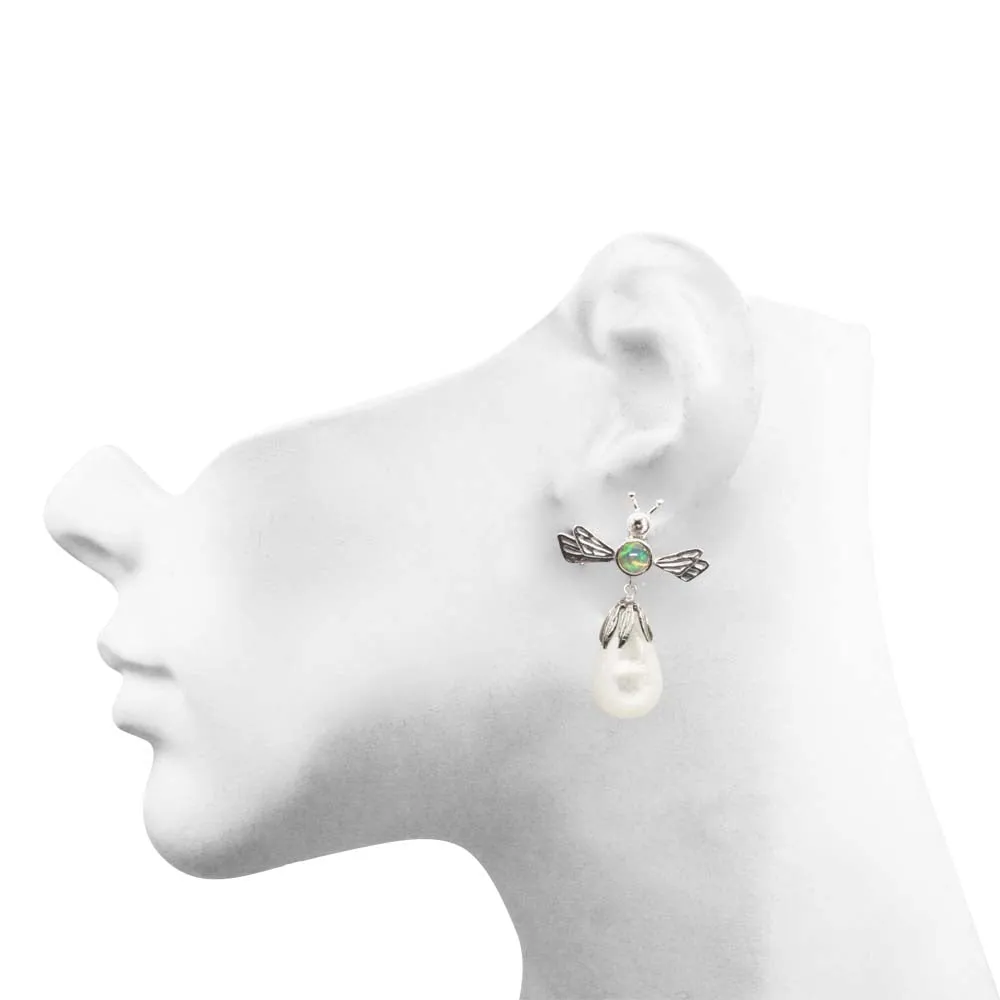 Honey Bee Mother of Pearl Earring