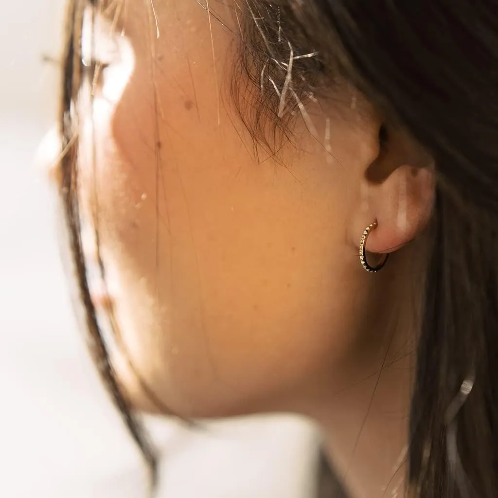 HONEYCAT Itty Bitty Spike Hoop Earrings in Gold, Rose Gold, or Silver | Minimalist, Delicate Jewelry