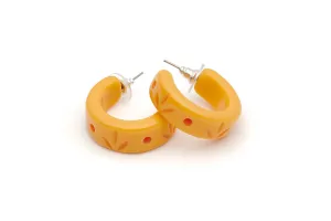 Honeysuckle Carved Hoop Earrings