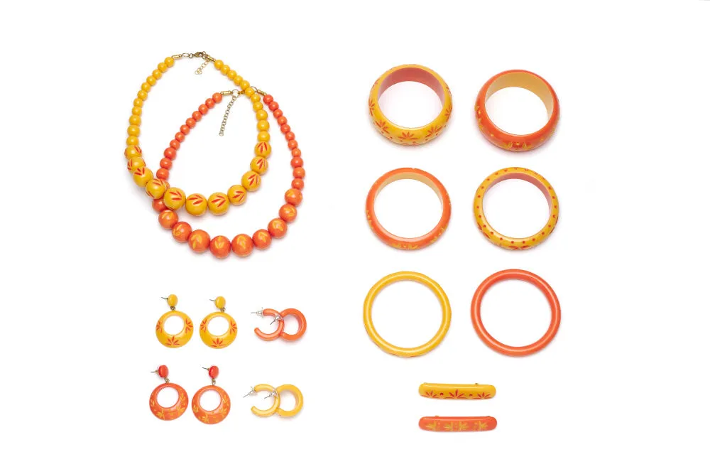 Honeysuckle Carved Hoop Earrings