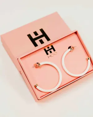Hoop Earrings in White | White