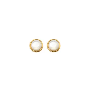 Hot Diamonds x Jac Jossa Gold Plated Sterling Silver Calm Mother Of Pearl Stud Earrings