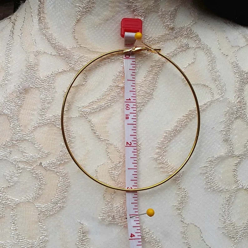 Huge Pearl Hoop 18K Gold Plated Statement Earrings, 2 Styles - Bridesmaid Gift