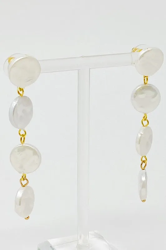 In Napoli Shell Pearl Drop Earrings